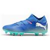 PUMA Scarpe da calcio FUTURE 7 MATCH FG/AG da donna, Blu/Verde/Bianco/Altro