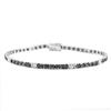 Oro Bracciale Tennis Unisex in Oro Bianco 18kt TNS04 con Diamanti Bicolore da 1.31ct