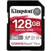 Kingston Technology 128GB CANVAS REACT PLUS SDXC U3 V60 SDR2V6/128GB