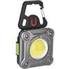EMOS Mini faretto a LED, lampada da campeggio ricaricabile con 3 modalità di luce, IP44 impermeabile, luminosità max. 1200 lm, portata 60 m, batteria da 2000 mAh con durata fino a 6,5 ore, cavo USB,
