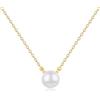 GAVU Collana Perle Donna, Collana Oro Donna in Argento Placcato con Ciondolo Perla Naturale di Acqua Dolce
