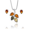 Copal Splendido Set Gioielli Donna In Argento Sterling Con Collana Di Ambra E Orecchini A Forma Di Goccia
