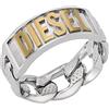 DIESEL Anelli da uomo in acciaio inossidabile, Grigio chiaro e oro, 8