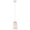 RL LIVE YOUR LIGHT Reality - Lampadario Bidar R31571031, in metallo bianco opaco, legno naturale, tranne 1 x E27