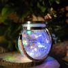 M Ledme - Lanterna solare per esterni, multicolore, SphereGlass Lanterne in vetro RGB per giardino, luce con supporto rimovibile, lampada per esterni, prato, Natale, campeggio
