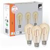 Eglo set di 3 lampade LED a filamento E27, lampadina Edison vintage ambra, 4 watt (equivalente a 40 watt), lampadina bianco caldo, 2200 K, lampadina retrò ST64, Ø 6,4 cm