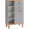 Schildmeyer Credenza Padova 148815, arredamento country grigio platino/rovere, 67,0 x 35,0 x 114,5 cm (L/P/A)