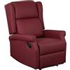 Totò Piccinni Poltrona Barcellona Relax Reclinabile con Poggiapiedi Imbottita Confortevole Bergere (Ecopelle Bordeaux, Manuale)