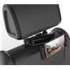 Techly 365917 Supporto Tablet Smartphone Estensibile per Poggiatesta Auto Rotazione 360° Nero