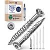 NietFullThings Viti a testa bombata per terrazze, 5 x 40, in acciaio inox A2, viti a testa bombata Torx, 5 mm, 500 pezzi, viti per legno Torx, lunghezza 40 mm, con 1 punta Torx