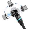 Losuesme Cavo di ricarica magnetico 3A ricarica rapida e sincronizzazione dati 1M/2M Cavo USB magnetico 360° + 180° rotazione Cavo 3 in 1 per tutti gli smartphone Android Phone/Micro USB/Type C/USB C