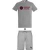 AMERICAN COLLEGE USA, Set di 2 Pezzi, Uomo, Donna, Maglietta, Bermuda, T Shirt, Pantaloncino, Sportivi, Lotto di 2, Abbigliamento, Unisex, Modello ACEN231 Gris, Taglia L