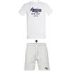 AMERICAN COLLEGE USA, Set di 2 Pezzi, Uomo, Donna, Maglietta, Bermuda, T Shirt, Pantaloncino, Sportivi, Lotto di 2, Abbigliamento, Unisex, Modello ACEN228 Blanco, Taglia L