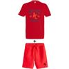 AMERICAN COLLEGE USA, Set di 2 Pezzi, Uomo, Donna, Maglietta, Bermuda, T Shirt, Pantaloncino, Sportivi, Lotto di 2, Abbigliamento, Unisex, Modello ACEN229 Azul, Taglia S