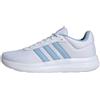 adidas Lite Racer 4.0 Shoes, Scarpe Donna, Cloud White/Cloud White/Glow Blue, 43 1/3 EU