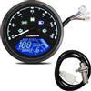 Geloo Moto Contachilometri universale per moto Tachimetro Digitale Contachilometri 12000 giri/min 199 KMH MPH LCD Contagiri con Universale per 1,2,4 Cilindri con Spia Multifunzione 12V…