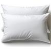 Generico 2 cuscini guanciali da letto in morbida fibra naturale 100% cotone lavabile in lavatrice Small gr. 500 cm.50x80