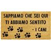 Comart - Zerbino Cute in Cocco - 40x70 cm - Tappeto con Scritte Divertenti su Cani e Gatti - per Ingresso Esterno e Interno - Simpatico Regalo per Entrata di Casa - Antiscivolo - Ti Abbiamo Sentito