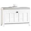 SoBuy Scarpiera Panca Contenitore con Seduta - Scarpiera Ingresso Salvaspazio con Anta e Ripiani, Cassapanca Bassa in Legno per Scarpe e Oggetti - Bianco 80x29x50cm 150kg - FSR161-W