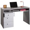 COMPOSAD | Scrivania della Linea MIPIACE con 3 Cassetti e 1 Vano, Scrivania PC con Cassetti, per Cameretta, (LxAxP) 110x76,70x60,20 cm, Colore Cemento e Bianco Laccato, Made in Italy