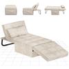 FLEXISPOT Poltrona Relax Pieghevole 3 in 1, Sedia a Sdraio Trasformabile con Funzione Letto, Portata 300 kg,Beige, 72×69×35 cm