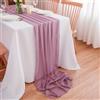 CHUQING Runner da Tavolo Chiffon Decorativa Runner Tavola Rosa Antico