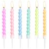 mciskin Set di Candele di Compleanno a Spirale - 24 Pezzi per Feste, Torte, Macarone - Decorazioni Colorate per Baby Shower, Compleanni, Matrimoni - per Ragazze, Ragazzi, Donne