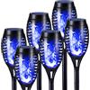 Geemoo Solari Esterno 6 Pezzi Lampade Solari da Giardino Torcia Luce con Blu Fiamma Tremolante Realistico, Luci Decorative per Halloween Esterno, Giardino, Patio, Prato