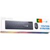 SIMPLETEK - Kit Mouse & Tastiera Nero Wireless 2.4G Layout PT Portoghese | Portuguese Keyboard QWERTY | Tastierino Numerico Mouse Ergonomico 3 Tasti Ricevitore USB