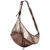 SH Leder - Borsa da donna in vera pelle a tracolla, unisex, per festival, viaggi, grande, 49 x 28 cm, Daniela G768, oro rosa., XL