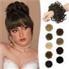 RUWISS Chignon di Capelli 100% Capelli Umani Elastici Chignon Ondulato Capelli Veri Coda di Cavallo Pezzo di Capelli Spessi Updo per Donne Ragazze, Marrone Naturale