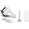 Tefal Prep'Mix+ HT4621 - Sbattitore manuale, 5 livelli di velocità, ganci per impasto, fruste, Turbo