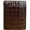 Generic Portafoglio bifold in vero alligatore, da uomo, in vero coccodrillo, Pelle di coccodrillo marrone taglia unica, 9x 12cm, Casual