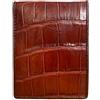 Generic Portafoglio bifold in vero alligatore, da uomo, in vero coccodrillo, Pelle di alligatore marrone rosso, 9x 12cm, Casual