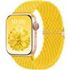 CeMiKa Cinturino Intrecciato Compatible per Apple Watch 44mm 45mm 46mm 49mm, Sport Nylon Ricambio Elastica Cinturini per iWatch Series 11 10 9 8 7 6 5 4 SE Ultra 3 2 1, Donna Uomini,Giallo