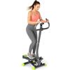 HOMCOM Stepper con Manubrio e Monitor LCD, Stepper Fitness Casa con Resistenza Regolabile e Pedali Antiscivolo, Allenamento Fitness per Palestra Casa Gym, Grigio e Verde