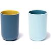 RabyLeo Tazza da 297,7 g, infrangibile, riutilizzabile, set di 2 colori, bicchiere da spazzolino in plastica, 300 ml, lavabile in lavastoviglie (azzurro e blu marino)