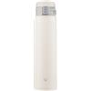 Zojirushi SM-SF60-WM - Borraccia per acqua, bevanda diretta, apertura one-touch, tazza in acciaio inox, 600 ml, colore: bianco chiaro