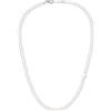 GAVU Collana di Perle da Uomo, Collana Uomo Perle di Conchiglia Bianche con Charm Croce Rosario 50cm