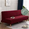 Surwin Copridivano Senza Braccioli 2/3 Posti Elasticizzato Jacquard Impermeabile Antimacchia Fodera per Divano Letto Antiscivolo Lavabile Pieghevole Clic Clac Copri Divano (160-190cm,Rosso)