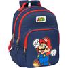 safta SUPER MARIO WORLD - Zaino scolastico per bambini, ideale per bambini di diverse età, comodo e versatile, qualità e resistenza, 32 x 15 x 42 cm, blu navy, estándar, casual, Navy, Estándar, Casual