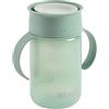 BÉABA, Bicchiere Antigoccia Bambini 360°, Sistema Brevettato, Da 12 mesi, Manici Rimovibili, Coperchio Igienico, Resistente, Leggera, 340 ml, Verde Salvia