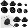 CiShow Kit di 60 pezzi di gommini, 10 mm/20 mm/25 mm/30 mm di protezione del foro del firewall, anello di protezione della guarnizione, gommino, guarnizioni per cavi elettrici, anello di protezione della