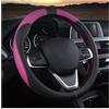 JNNJ Coprivolante Auto, Coprivolante in Pelle Microfibra, Copri Volante Antiscivolo Traspirante Durevole, Protezione Custodia Volante Auto per Maggior Parte Macchina Autocarri(Nero/Viola)