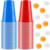 Kasanni 50 Beer Pong, 500ML Bicchiere di Plastica e 12 Palline da Ping Pong, Bicchieri Beer Pong, Bicchiere di Plastica, Giochi Alcolici