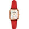 Anne Klein Orologio da donna con cinturino in pelle, Rosso/oro rosa, Vintage
