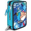 Giotto Astuccio Supermina 3 Zip Young Street Art, AZZURRO