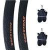 ECOVELO 2 Copertoni + 2 CAMERE D'ARIA 700 x 25C (25-622) Deestone ON OFF ROAD, Corsa, Gravel Bike D839 Neri | Pneumatici Stradali In Gomma Bici