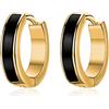 TANGPOET Orecchini a Cerchio in Argento Sterling 925 - Neri, Sleeper, Ipoallergenici, Huggie - Regali di Gioielli per Compleanno, Uomini, Donne, Ragazzi, Ragazze