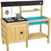 TP Giocattolo Junior Chef Mud Kitchen in Legno Certificato FSC, per attività bagnate e asciutte, Include vaschetta paraspruzzi, padelle e Accessori, per Giochi con Sabbia, Acqua, sensoriale e